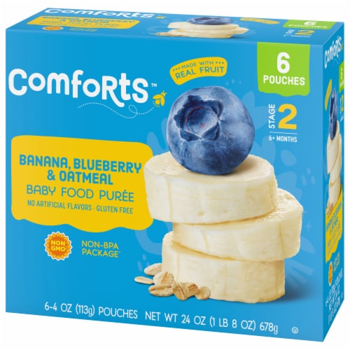 Comforts™ Banana Blueberry Oatmeal Baby Food Pouches Perspective: bottom
