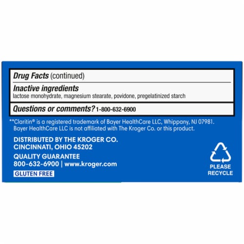 Kroger® Non-Drowsy 24 Hour Allergy Relief Tablets Perspective: bottom
