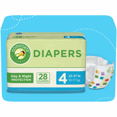 Comforts™ Day or Night Diapers Size 4 (22-37 lbs) Perspective: bottom