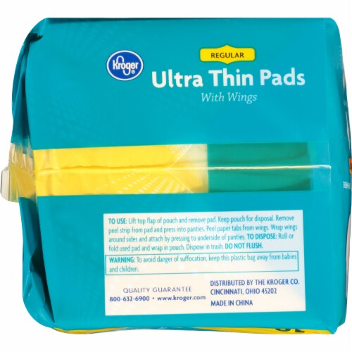 Kroger® Regular Ultra Thin Pads with Wings Perspective: bottom