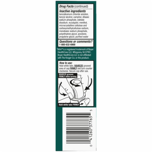 Kroger® Oxymetazoline HCl Severe Congestion Nasal Spray with Menthol Perspective: bottom