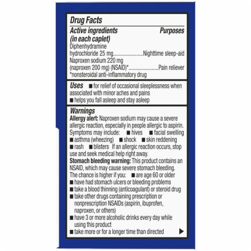 Kroger® Naproxen Sodium PM Pain Reliever Plus Sleep Aid Caplets Perspective: bottom