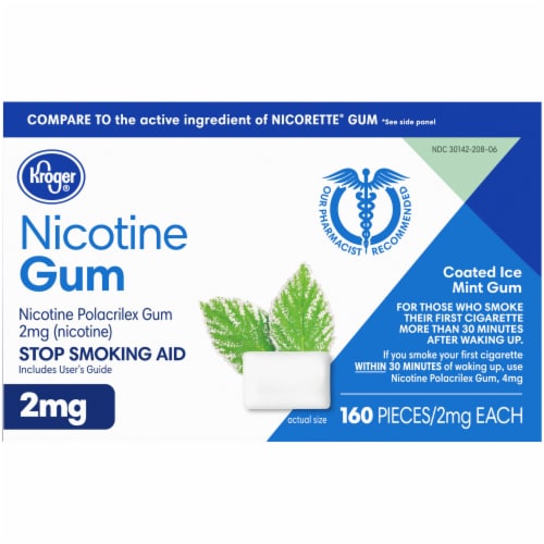 Kroger® Coated Ice Mint Nicotine Gum 2mg Perspective: bottom