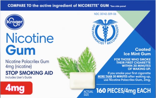 Kroger® Coated Ice Mint Nicotine Gum 4mg Perspective: bottom