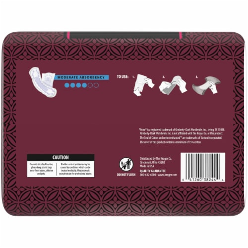 Kroger® Regular Length Moderate Absorbency Women's Incontinence Pads Perspective: bottom