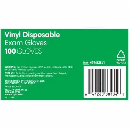 Kroger® Powder-Free Vinyl Disposable Exam Gloves Perspective: bottom