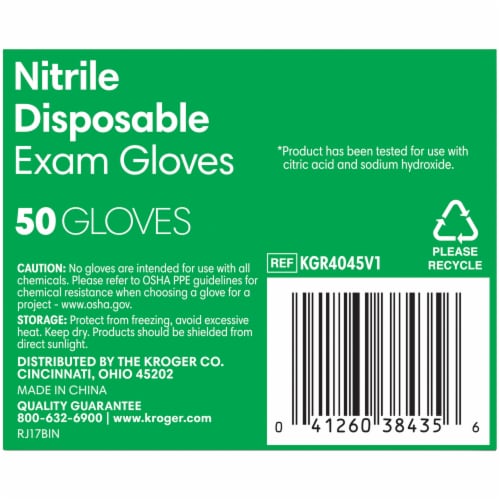 Kroger® Powder-Free Nitrile Disposable Exam Gloves Perspective: bottom