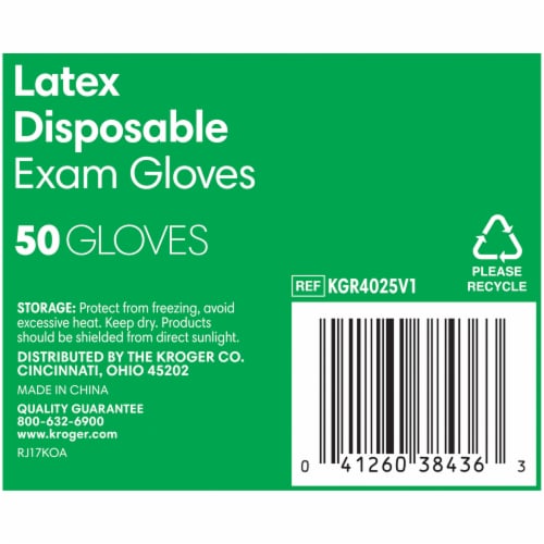 Kroger® Powder-Free Latex Disposable Exam Gloves Perspective: bottom