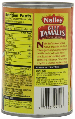 Nalley Beef Tamales in Chili Sauce, 15 oz. Perspective: bottom