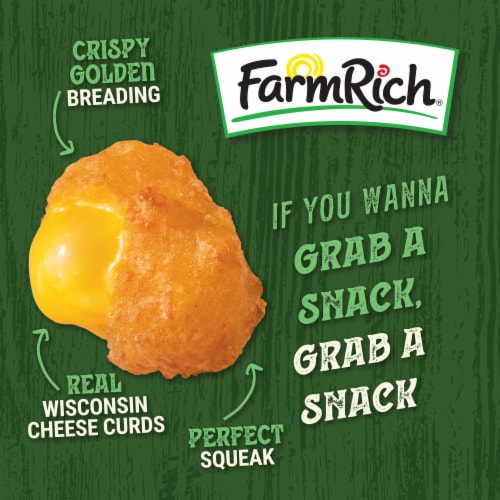 Farm Rich Crispy Breaded Wisconsin Cheddar Cheese Curds Perspective: bottom