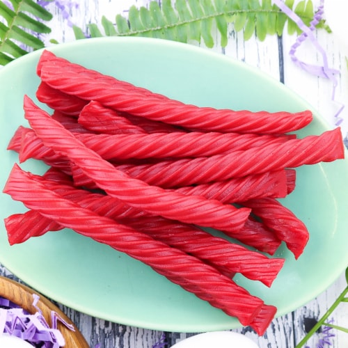 Red Vines Original Red Licorice Candy Jumbo Twists Perspective: bottom