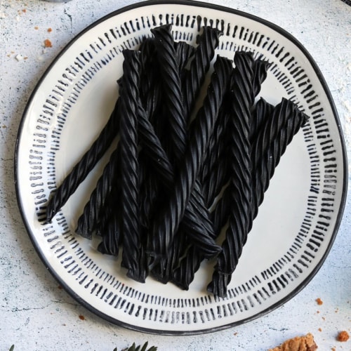Red Vines Soft Black Licorice Candy Twists Perspective: bottom