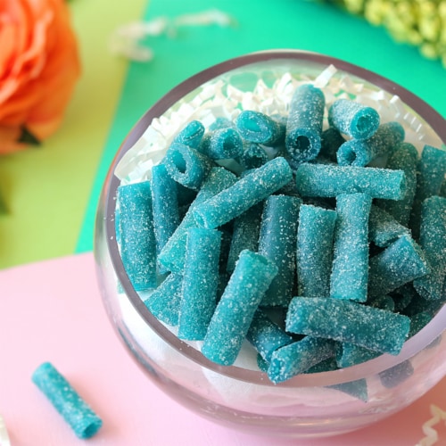 Sour Punch Chewy Blue Raspberry Candy Bites Perspective: bottom