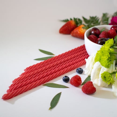 Red Vines Made Simple Non-GMO Mixed Berry Licorice Candy Twists Perspective: bottom