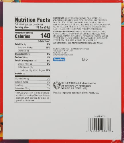 Frankford® Fruity Pebbles White Chocolate Candy Bar King Size Perspective: bottom