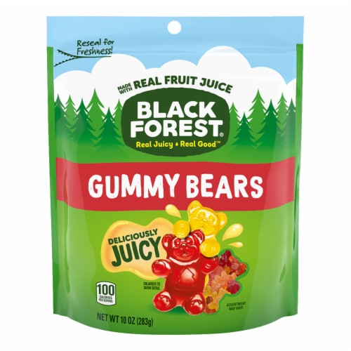 Black Forest Gummy Fruit Flavor Bears Resealable Bag Perspective: bottom