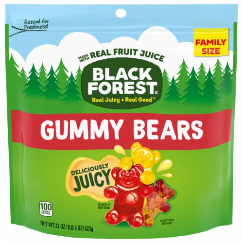 Black Forest Gummy Fruit Flavor Bears Resealable Bag Perspective: bottom