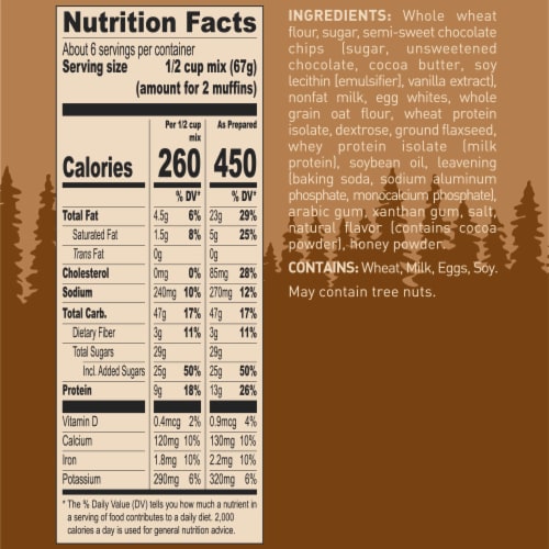 Krusteaz Protein Chocolate Chip Muffin Mix Perspective: bottom