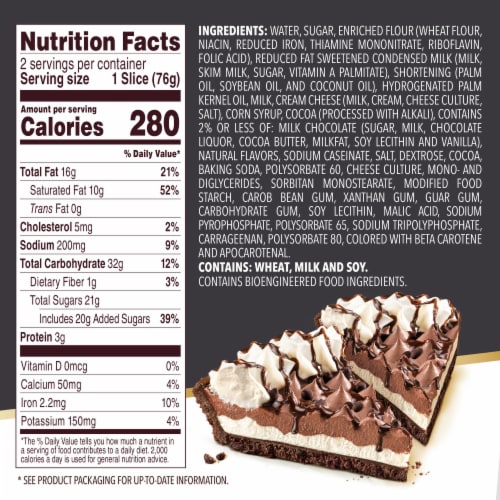 Edwards Singles Desserts Choc Crème Pie Slices Perspective: bottom