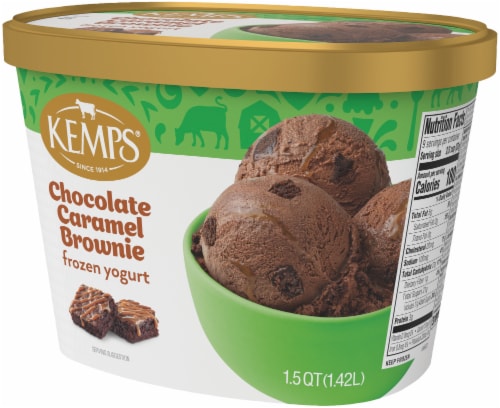 Kemps Chocolate Caramel Brownie Frozen Yogurt Perspective: bottom