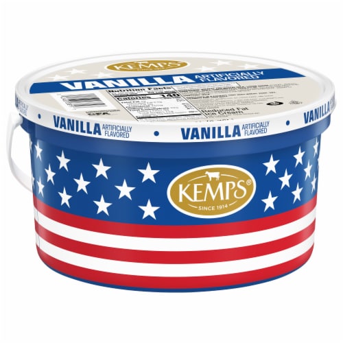 Kemps Reduced Fat Vanilla Ice Cream Pail Perspective: bottom