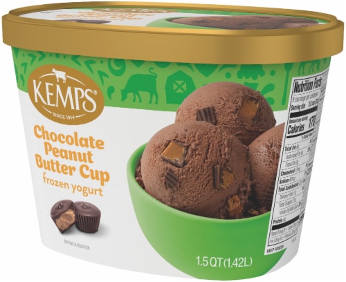 Kemps Chocolate Peanut Butter Cup Frozen Yogurt Perspective: bottom