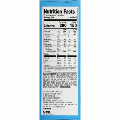 Kemps Vanilla Ice Cream Bars Perspective: bottom