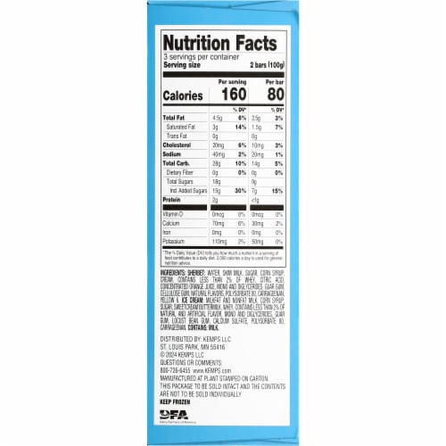 Kemps Orange Cream Ice Cream Bars Perspective: bottom