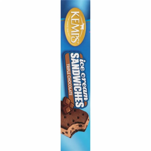 Kemps Triple Chocolate Ice Cream Sandwiches Perspective: bottom