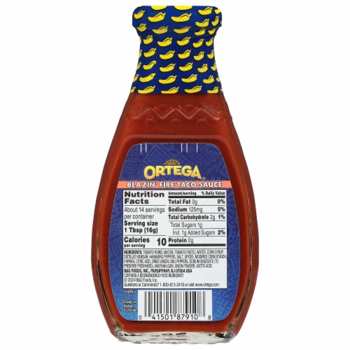 Ortega Blazin' Fire Taco Sauce, Original Hot Taco Sauce, Kosher Perspective: bottom
