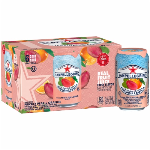 S. Pellegrino Sparkling Prickly Pear & Orange Beverage 6 Count Perspective: bottom