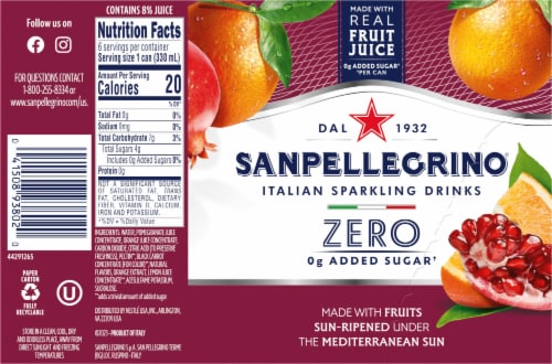 Sanpellegrino® Zero Sugar Pomegranate & Orange Italian Sparkling Drinks Perspective: bottom