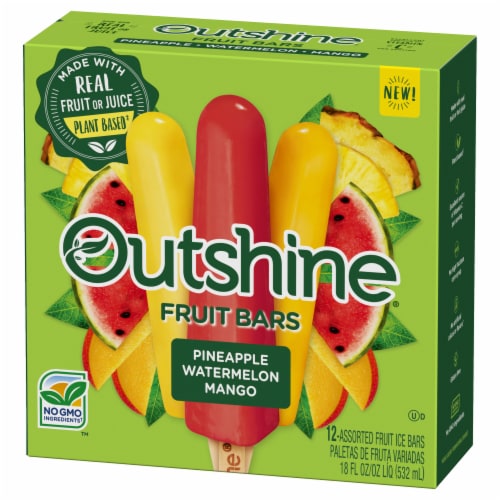 Outshine Pineapple, Watermelon, Mango Fruit Bars Perspective: bottom