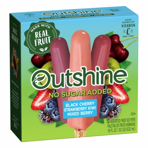 Outshine® Sugar Free Strawberry Kiwi Black Cherry Mixed Berry Fruit Bars Perspective: bottom