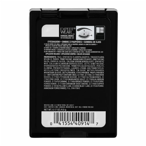 Maybelline Expert Wear Eyeshadow Quads 04Q Charcoal Smokes Perspective: bottom
