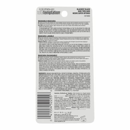 Maybelline Total Temptation Mascara Washable 601 Blackest Black Perspective: bottom