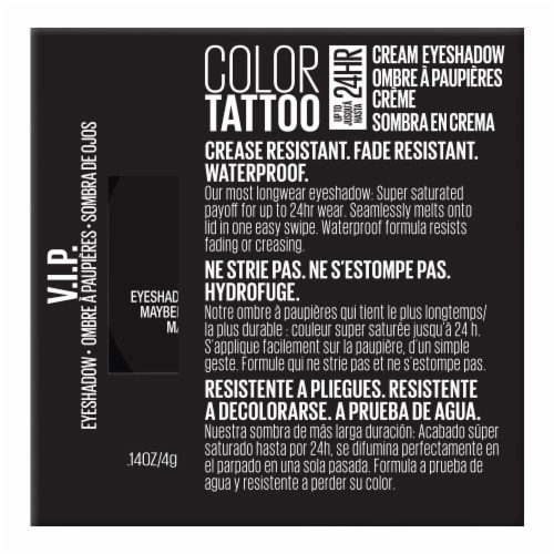 Maybelline Color Tattoo Longwear Cream Eyeshadow V.I.P Perspective: bottom