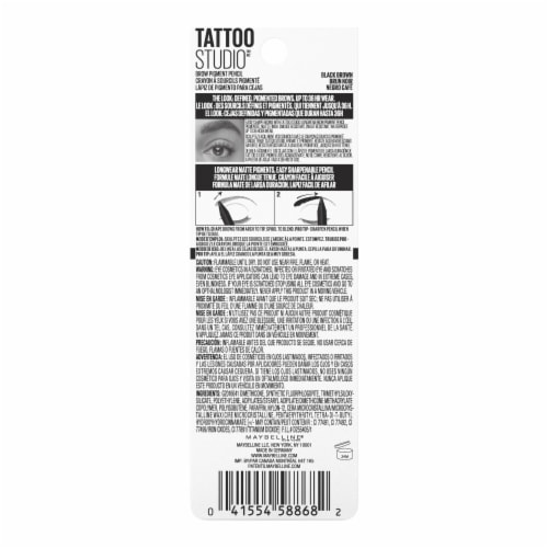 Maybelline Tattoo Studio Sharpenable Brow Pencil 262 Black Brown Perspective: bottom