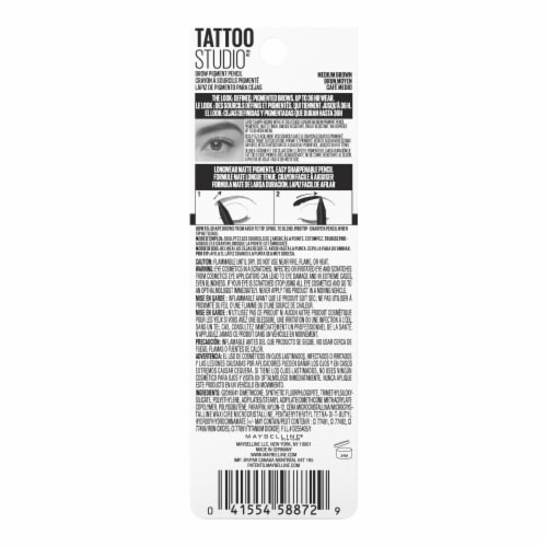 Maybelline Tattoo Studio Sharpenable Brow Pencil 257 Medium Brown Perspective: bottom