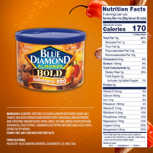 Blue Diamond® Bold Habanero BBQ Almonds Perspective: bottom