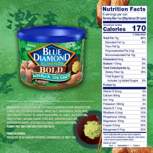 Blue Diamond® Bold Wasabi & Soy Sauce Almonds Perspective: bottom