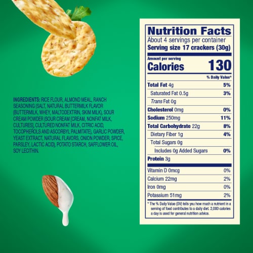 Blue Diamond® Nut-Thins® Country Ranch Almond Rice Crackers Perspective: bottom