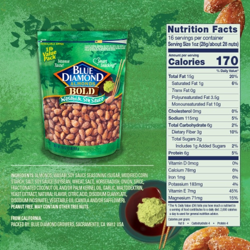 Blue Diamond® Bold Wasabi & Soy Sauce Almonds Perspective: bottom