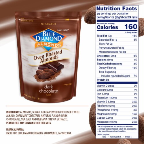 Blue Diamond® Oven Roasted Dark Chocolate Almonds Perspective: bottom