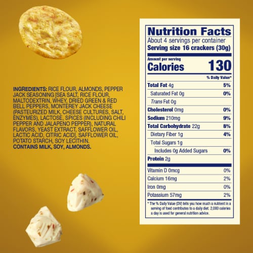 Blue Diamond® Nut-Thins® Pepper Jack Cheese Almond Rice Crackers Perspective: bottom