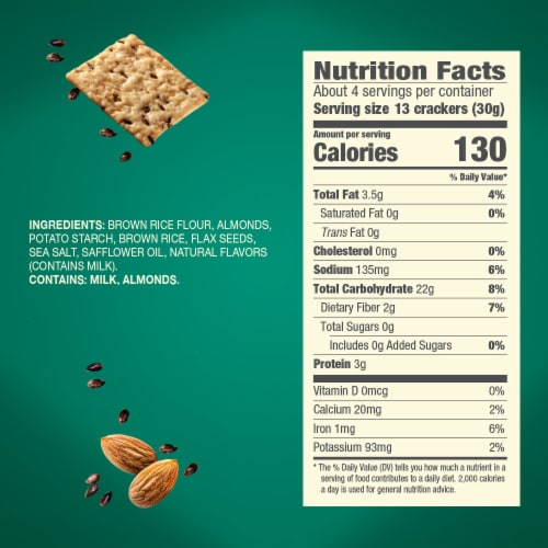Blue Diamond® Nut-Thins® Artisan Flax Seeds Almond Rice Crackers Perspective: bottom