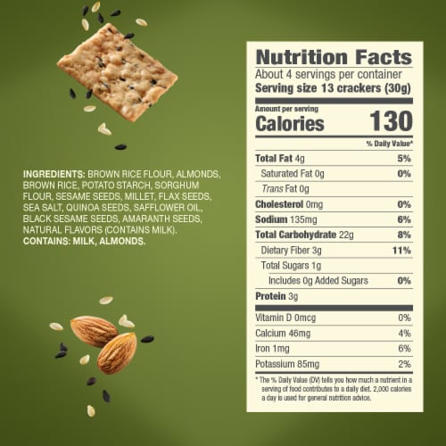 Blue Diamond® Nut-Thins® Artisan Sesame Seeds Almond Rice Crackers Perspective: bottom