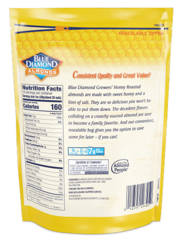 Blue Diamond® Honey Roasted Almonds Perspective: bottom