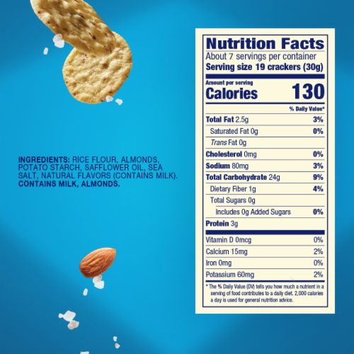 Blue Diamond® Nut-Thins® Hint of Sea Salt Almond Rice Crackers Perspective: bottom