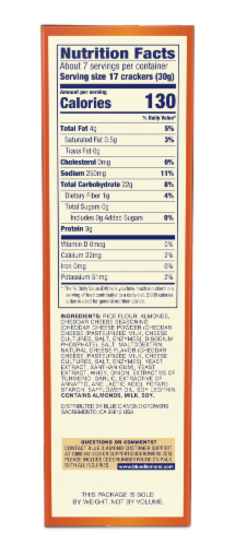 Blue Diamond® Nut-Thins® Cheddar Cheese Almond Rice Crackers Perspective: bottom